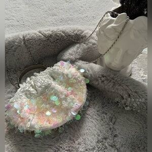 Beaded Handbag with Chain